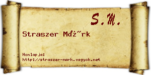 Straszer Márk névjegykártya