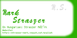 mark straszer business card